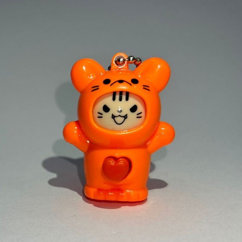 Fashion, accesorii si bijuterii - Femei - Accesorii femei - Alte accesorii femei - Breloc figurina cu schimbare a fetei, Cartoon Face, 4 cm, portocaliu, Vivo FIGURINA-ORANGE - Infinity.ro