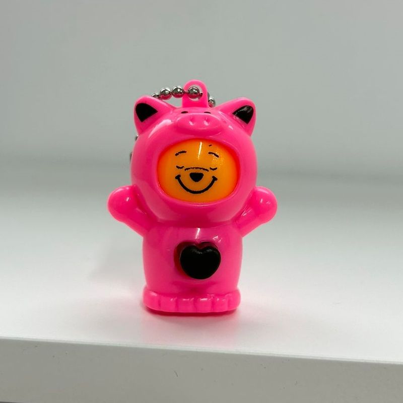 Fashion, accesorii si bijuterii - Femei - Accesorii femei - Alte accesorii femei - Breloc figurina cu schimbare a fetei, Cartoon Face, 4 cm, roz, Vivo FIGURINA-PINK - Infinity.ro