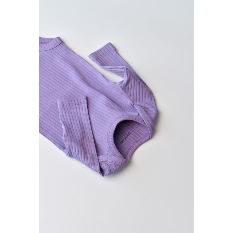 Fashion, accesorii si bijuterii - Copii - Imbracaminte copii - Body-uri copii - Body Bebe Unisex cu maneca lunga din 95% bumbac organic cu 5% elastan - Mov, BabyCosy (Marime: 3-6 Luni) - Infinity.ro