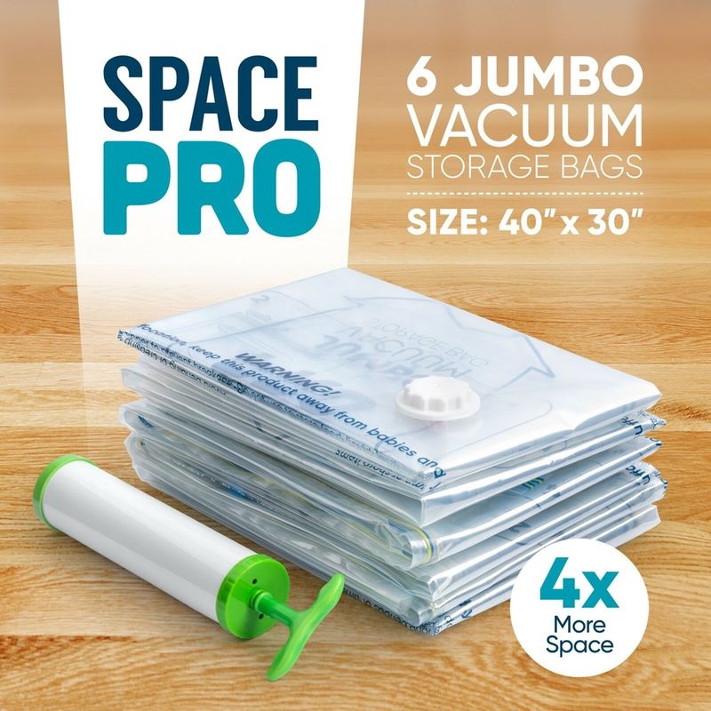 Casa si Gradina - Mobilier - Organizare si depozitare - Pungi depozitare - Set 6 saci de vidat pentru haine cu pompa 78 x 100 cm, SP001 - Infinity.ro