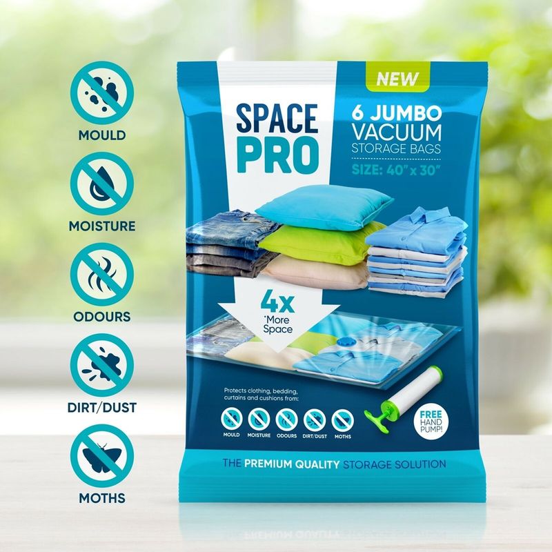 Casa si Gradina - Mobilier - Organizare si depozitare - Pungi depozitare - Set 6 saci de vidat pentru haine cu pompa 78 x 100 cm, SP001 - Infinity.ro