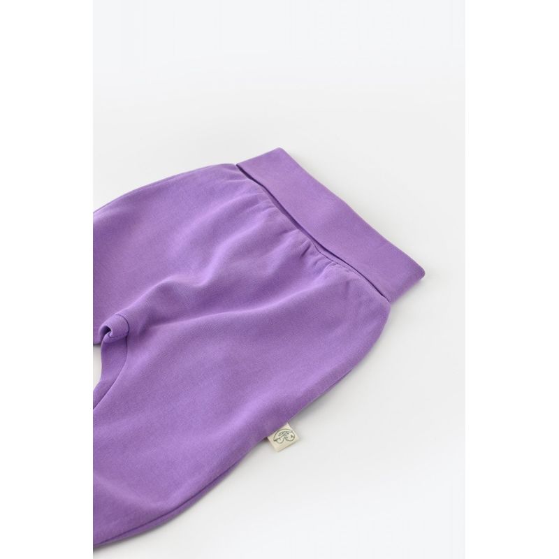 Fashion, accesorii si bijuterii - Copii - Imbracaminte copii - Pantaloni copii - Pantaloni Bebe Unisex din bumbac organic Mov BabyCosy (Marime: 6-9 luni) - Infinity.ro