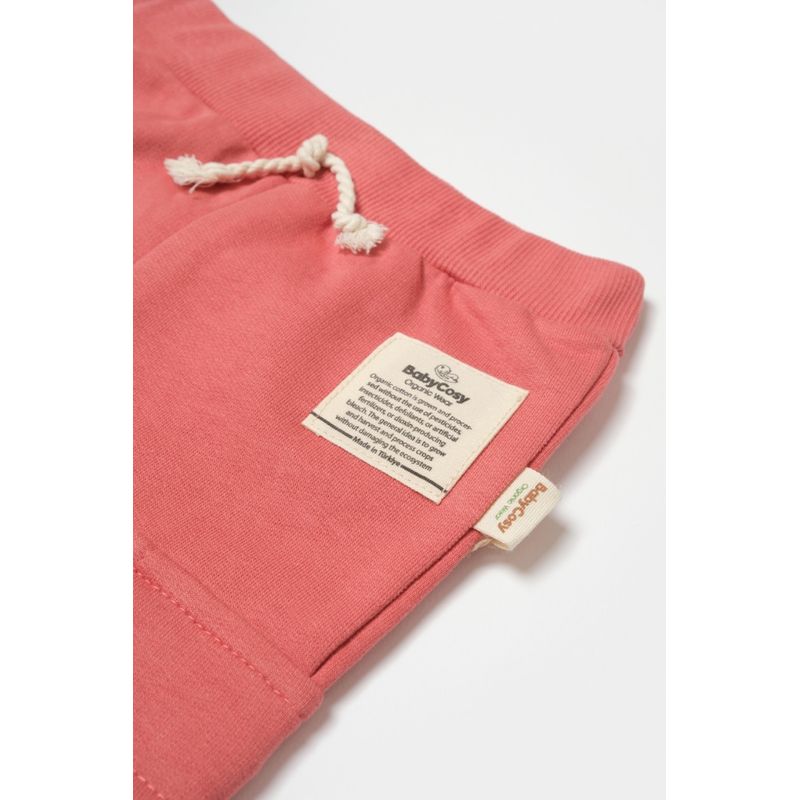 Fashion, accesorii si bijuterii - Copii - Imbracaminte copii - Pantaloni copii - Pantaloni cu buzunare laterale, Two thread, 100%bumbac organic - Rose, BabyCosy (Marime: 12-18 Luni) - Infinity.ro