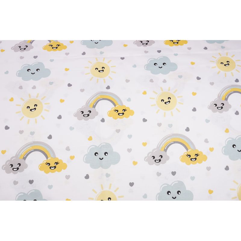 Casa si Gradina - Textile si covoare - Lenjerii de pat - Lenjerii copii - Lenjerie 6 piese patut 120x60 cm bumbac 100% model curcubee si norisori - Infinity.ro