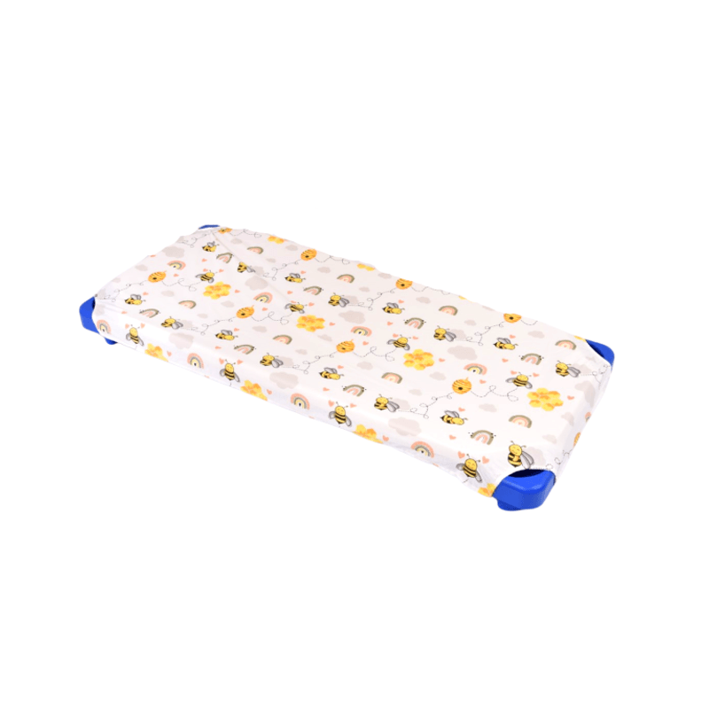 Casa si Gradina - Textile si covoare - Lenjerii de pat - Lenjerii copii - Lenjerie patut gradinita 3 piese patut stivuibil bumbac 100% model Albinute - Infinity.ro