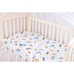 Casa si Gradina - Textile si covoare - Lenjerii de pat - Lenjerii copii - Set complet 7 piese lenjerie si aparatori patut 120x60 cm bumbac 100% model Rachete si Planete - Infinity.ro