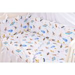 Casa si Gradina - Textile si covoare - Lenjerii de pat - Lenjerii copii - Lenjerie patut 120x60 cm, 3 piese bumbac 100% model Planete si Rachete - Infinity.ro