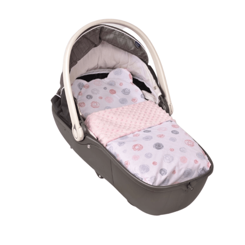 Casa si Gradina - Textile si covoare - Lenjerii de pat - Lenjerii copii - Lenjerie 2 piese cosulet si landou model ghemotoace si plus roz pal - Infinity.ro