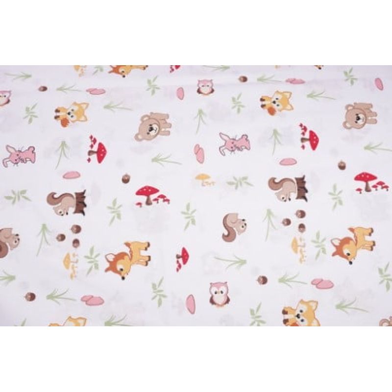 Casa si Gradina - Textile si covoare - Lenjerii de pat - Lenjerii copii - Lenjerie patut 120x60 cm, 3 piese bumbac 100% model animalute si ciuperci - Infinity.ro