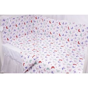 Lenjerie 6 piese patut 120x60 cm bumbac 100% model fluturasi multicolori