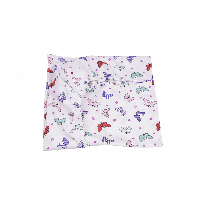 Casa si Gradina - Textile si covoare - Lenjerii de pat - Lenjerii copii - Lenjerie 6 piese patut 120x60 cm bumbac 100% model fluturasi multicolori - Infinity.ro