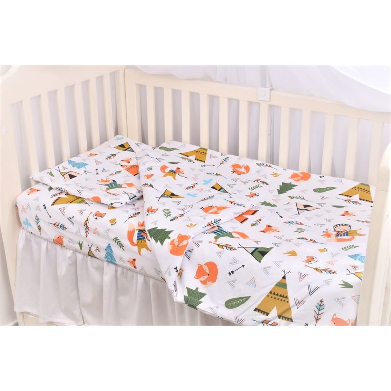 Casa si Gradina - Textile si covoare - Lenjerii de pat - Lenjerii copii - Lenjerie 3 piese model Animalute + Protectie impermeabila patut 120x60 cm - Infinity.ro