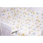 Casa si Gradina - Textile si covoare - Lenjerii de pat - Lenjerii copii - Set complet 7 piese lenjerie si aparatori patut 120x60 cm bumbac 100% model curcubee si norisori - Infinity.ro