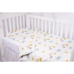 Casa si Gradina - Textile si covoare - Lenjerii de pat - Lenjerii copii - Set complet 7 piese lenjerie si aparatori patut 120x60 cm bumbac 100% model curcubee si norisori - Infinity.ro