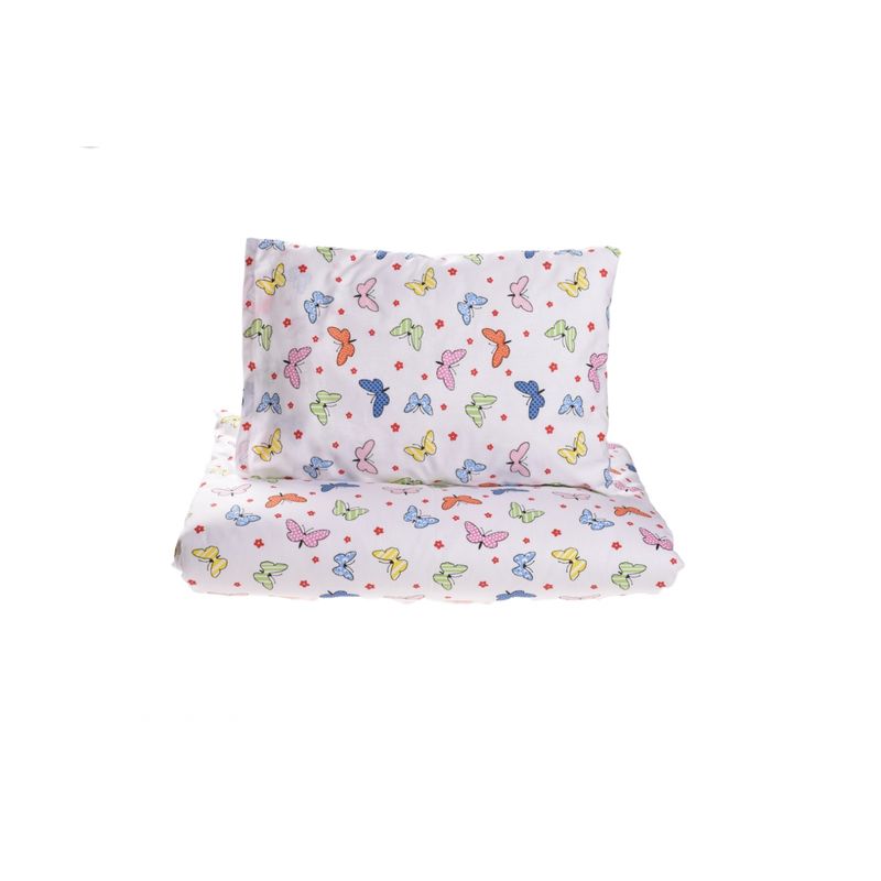 Casa si Gradina - Textile si covoare - Lenjerii de pat - Lenjerii copii - Lenjerie 3 piese model Fluturasi + Protectie impermeabila patut 120x60 cm - Infinity.ro