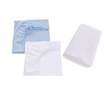 Casa si Gradina - Textile si covoare - Lenjerii de pat - Lenjerii copii - Set 2 cearsafuri patut 120x60 cm bumbac 100% alb blue + Protectie impermeabila - Infinity.ro
