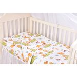 Casa si Gradina - Textile si covoare - Lenjerii de pat - Lenjerii copii - Set complet 7 piese lenjerie si aparatori patut 120x60 cm bumbac 100% model Caprioare - Infinity.ro