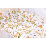 Casa si Gradina - Textile si covoare - Lenjerii de pat - Lenjerii copii - Set complet 7 piese lenjerie si aparatori patut 120x60 cm bumbac 100% model Caprioare - Infinity.ro