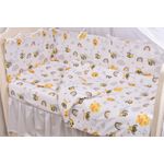 Casa si Gradina - Textile si covoare - Lenjerii de pat - Lenjerii copii - Set complet 7 piese Lenjerie si aparatori patut 120x60 cm bumbac 100% model Albinute - Infinity.ro