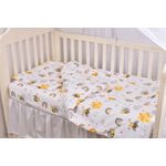 Casa si Gradina - Textile si covoare - Lenjerii de pat - Lenjerii copii - Set complet 7 piese Lenjerie si aparatori patut 120x60 cm bumbac 100% model Albinute - Infinity.ro