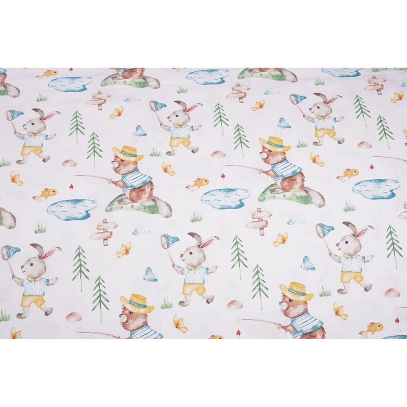 Casa si Gradina - Textile si covoare - Lenjerii de pat - Lenjerii copii - Lenjerie patut 120x60 cm, 3 piese bumbac 100% model iepurasi galbeni - Infinity.ro