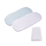 Casa si Gradina - Textile si covoare - Lenjerii de pat - Lenjerii copii - Set 2 cearsafuri cosulet si landou 72x30 cm bumbac 100% alb bleu + protectie impermeabila - Infinity.ro