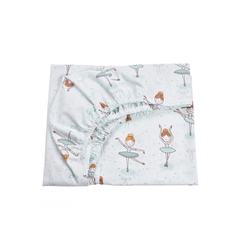 Casa si Gradina - Textile si covoare - Lenjerii de pat - Lenjerii copii - Cearsaf pat bumbac 100% model balerine mici  90x200x10 cm - Infinity.ro