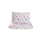 Casa si Gradina - Textile si covoare - Lenjerii de pat - Lenjerii copii - Set complet lenjerie 5 piese pentru patut incastrabil model fluturasi - Infinity.ro