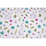 Casa si Gradina - Textile si covoare - Lenjerii de pat - Lenjerii copii - Lenjerie patut 120x60 cm, 3 piese bumbac 100% model iepurasi si flori - Infinity.ro