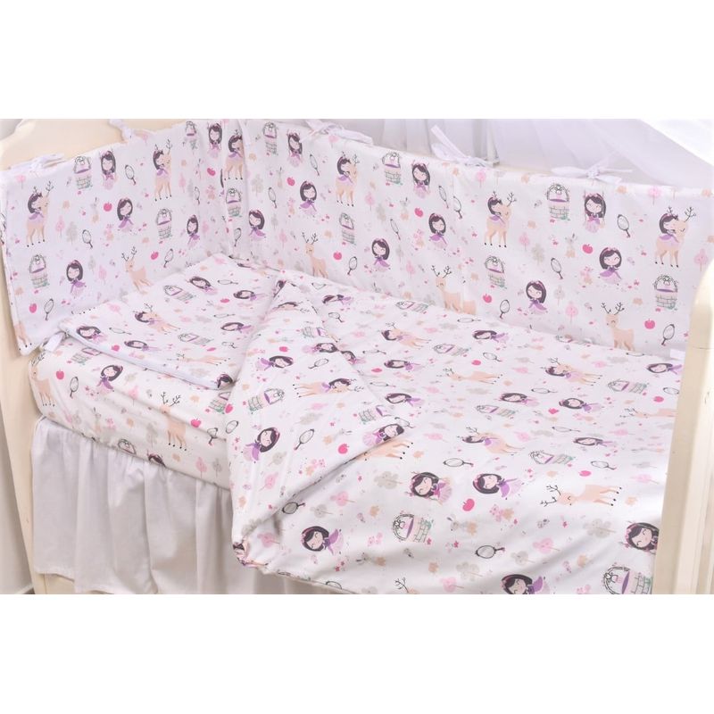 Casa si Gradina - Textile si covoare - Lenjerii de pat - Lenjerii copii - Lenjerie 6 piese patut  120x60 cm bumbac 100% model Fetite - Infinity.ro