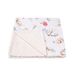 Casa si Gradina - Textile si covoare - Pături și cuverturi - Paturici copii - Paturica model flori de bumbac si plus minky crem 80x80 cm - Infinity.ro