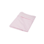 Casa si Gradina - Textile si covoare - Pături și cuverturi - Paturici copii - Paturica model bumbac roz si plus minky roz 80x80cm - Infinity.ro