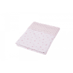 Casa si Gradina - Textile si covoare - Pături și cuverturi - Paturici copii - Paturica model stelute roz si plus minky alb 80x80cm - Infinity.ro