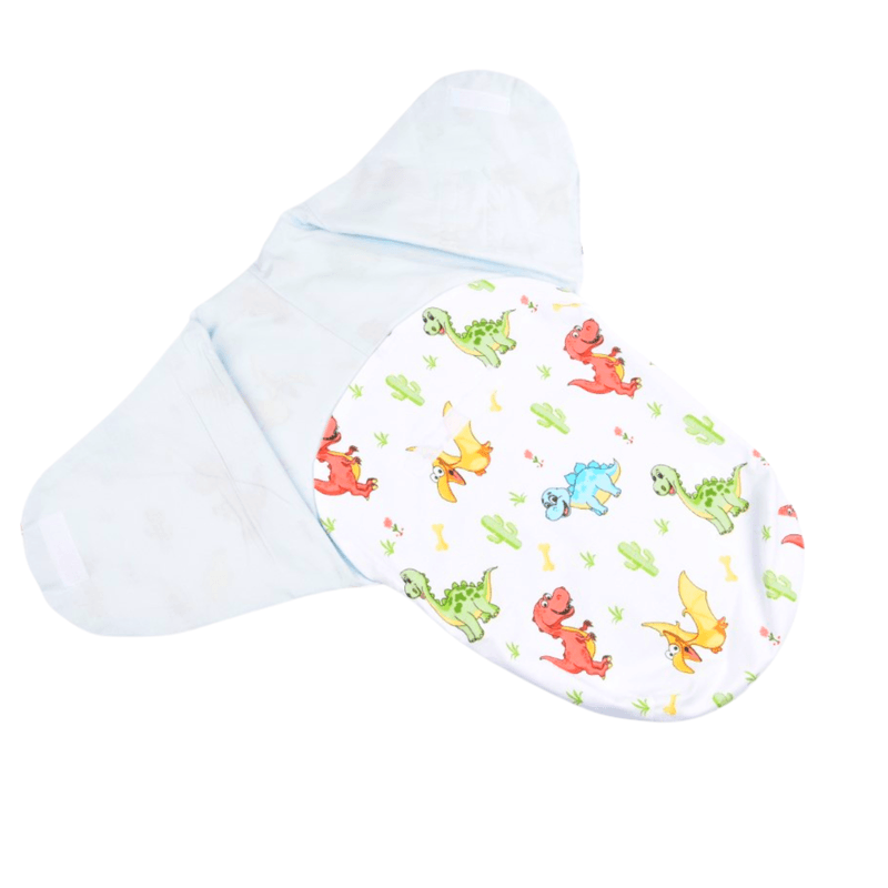 Casa si Gradina - Textile si covoare - Pături și cuverturi - Saci de dormit copii - Sistem de infasat bumbac 100%  model dinozauri - Infinity.ro