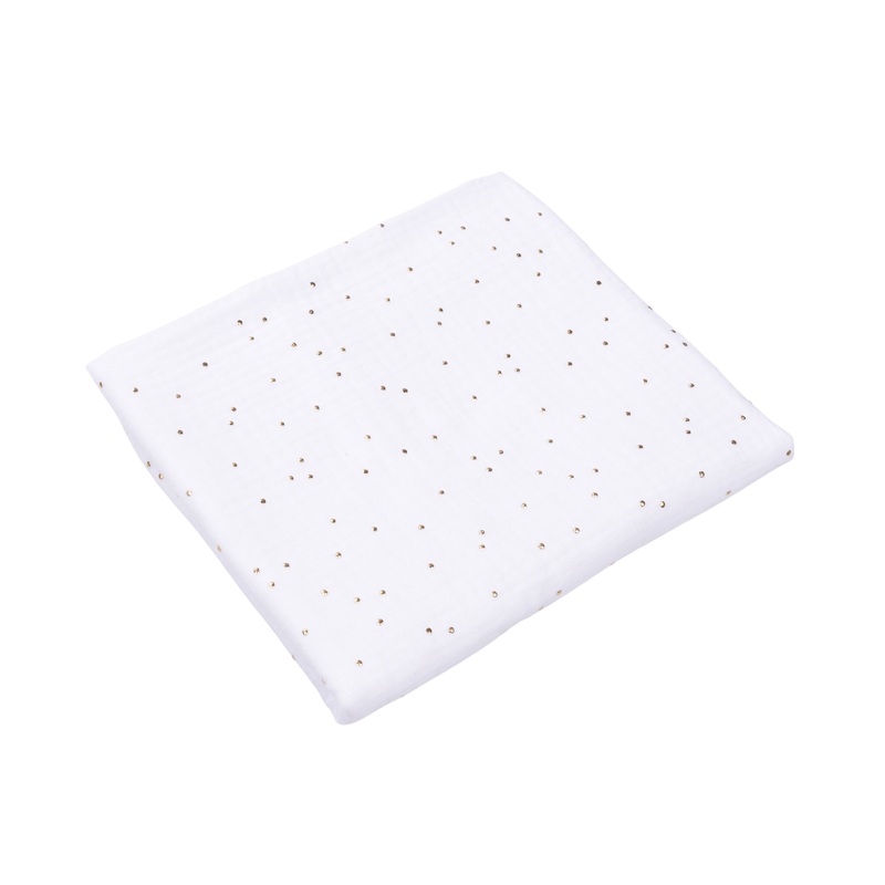 Casa si Gradina - Textile si covoare - Pături și cuverturi - Paturici copii - Set 2 museline bumbac organic alb si roz cu bulinute 80x80 cm - Infinity.ro