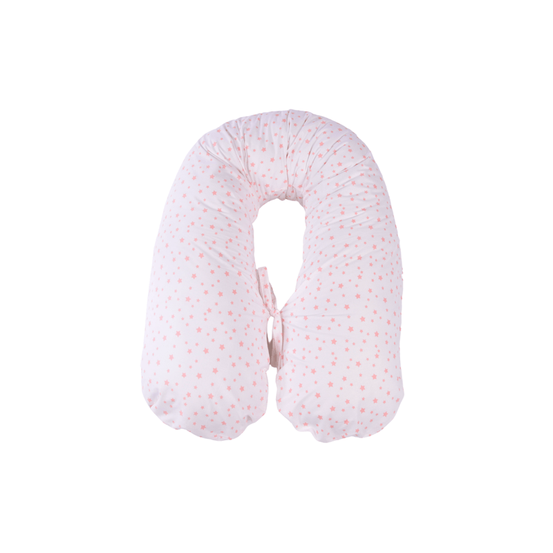 Casa si Gradina - Textile si covoare - Perne si pilote - Perne - Perna gravide multifunctionala 3 in 1 bumbac 100% model stelute roz - Infinity.ro