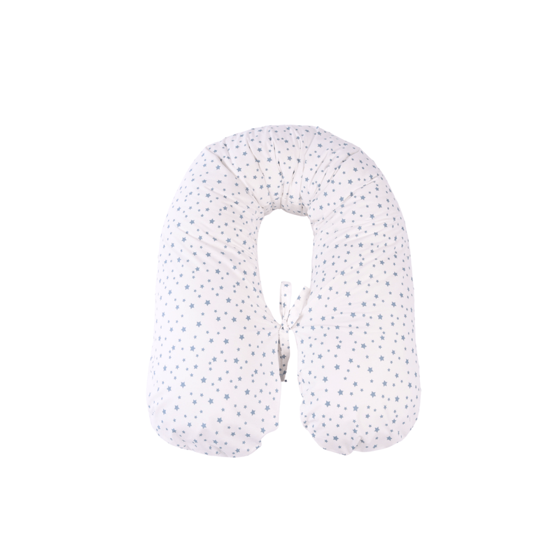 Casa si Gradina - Textile si covoare - Perne si pilote - Perne - Perna gravide multifunctionala 3 in 1 bumbac 100% model stelute bleu - Infinity.ro