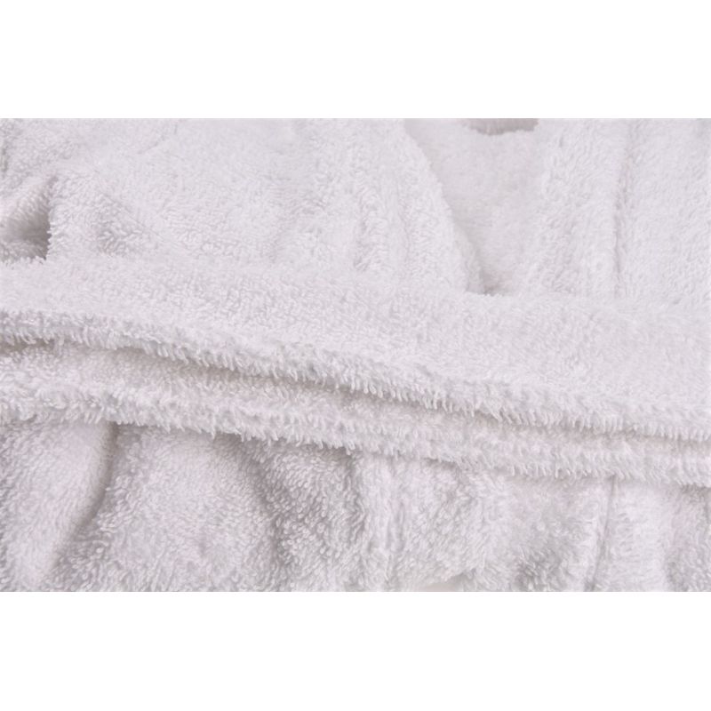 Jucarii, Copii si Bebe - Igiena si ingrijire - Baia bebelusului - Prosoape si halate de baie copii - Halat de baie cu gluga frotir bumbac alb 5-6 ani + manusa - Infinity.ro