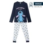 Fashion, accesorii si bijuterii - Femei - Lenjerie si pijamale femei - Pijamale femei - Pijama Stitch Albastru (Adulti),  XL - Infinity.ro