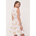 Fashion, accesorii si bijuterii - Femei - Imbracaminte femei - Rochii femei - Rochie Guess evazata cu decolteu in V Nadia W3YK57 S INTL, Alb - Infinity.ro