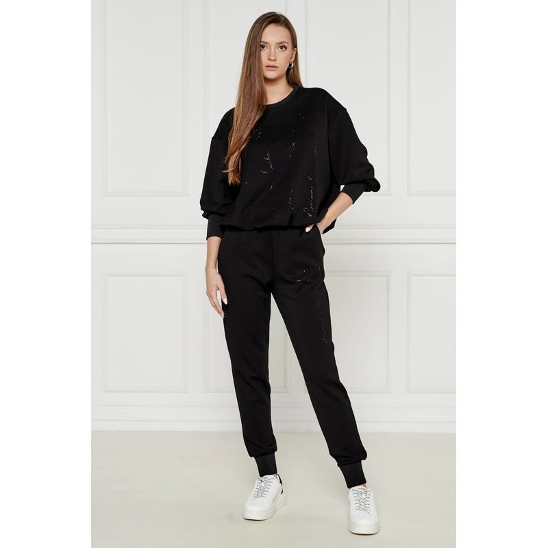 Fashion, accesorii si bijuterii - Femei - Imbracaminte femei - Camasi si bluze femei - Bluza dama Armani Exchange 6DYM83  L INTL, Negru - Infinity.ro