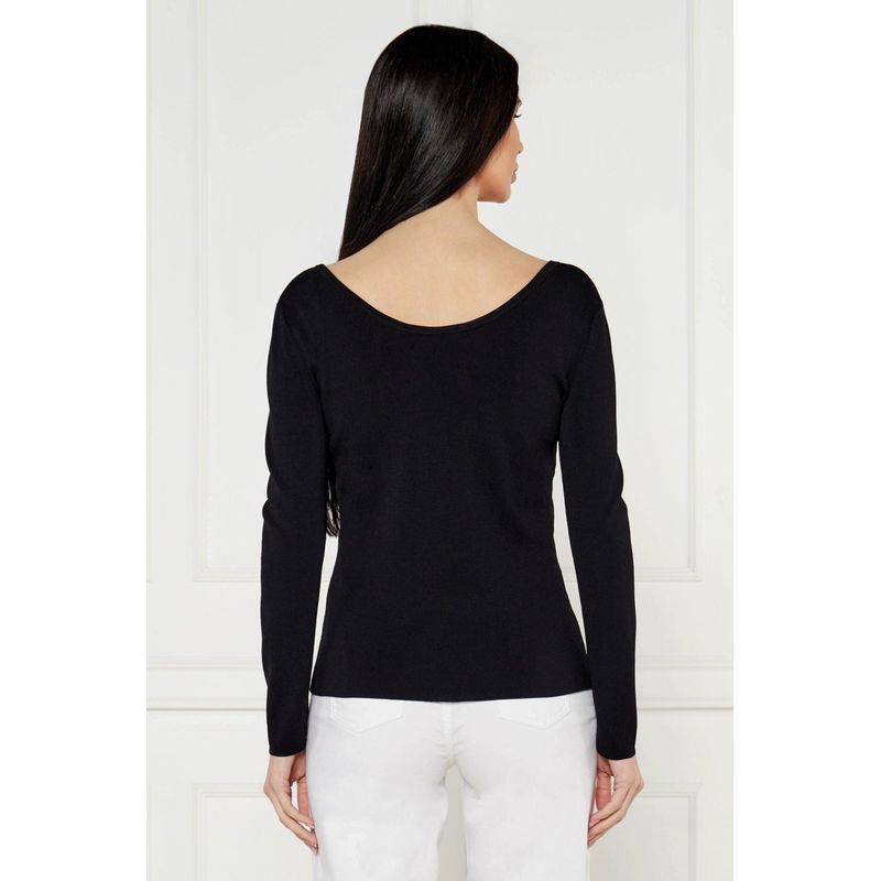 Fashion, accesorii si bijuterii - Femei - Imbracaminte femei - Camasi si bluze femei - Bluza dama Armani Exchange XW000047  L INTL, Negru - Infinity.ro