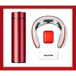 Market - Cadouri - Pachete si cosuri cadou - Cadoul Perfect: Cutie Premium Rosu cu Cana cu Afisaj, Casti WiFi și Aparat de Masaj Cervical – Rasfat si Tehnologie! - Infinity.ro