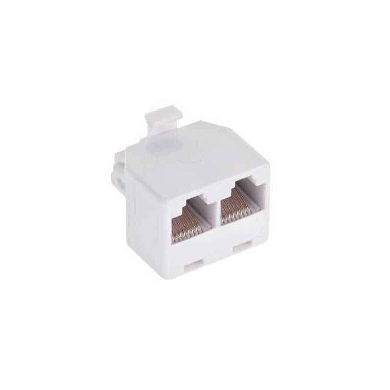TV, Audio-Video si Foto/Accesorii TV si audio/Cabluri si adaptoare audio - Adaptor RJ45 8p8c tata la 2x mama RJ45 alb - Infinity.ro