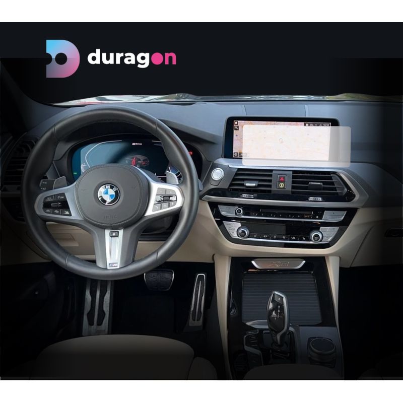 Auto si Moto - Piese auto si accesorii - Interior auto - Bord si accesorii - Folie protectie navigatie BMW X3 2021-2024, Duragon, protectie display, silicon transparent, kit instalare - Infinity.ro