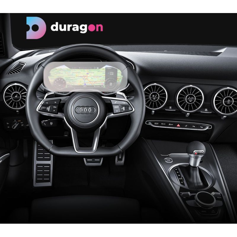 Auto si Moto - Piese auto si accesorii - Interior auto - Bord si accesorii - Folie protectie navigatie Audi TT Coupe 2018+, Duragon, protectie Display Ceasuri Bord, silicon mat, kit instalare - Infinity.ro