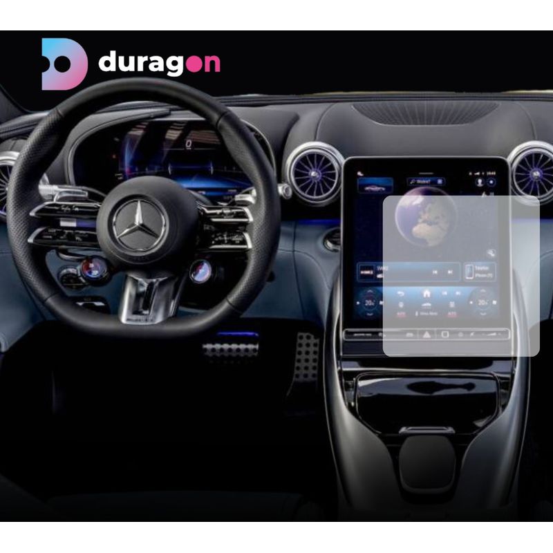 Auto si Moto - Piese auto si accesorii - Interior auto - Bord si accesorii - Folie protectie navigatie Mercedes AMG GT R PRO 2018+, Duragon, protectie display , silicon transparent, kit instalare - Infinity.ro