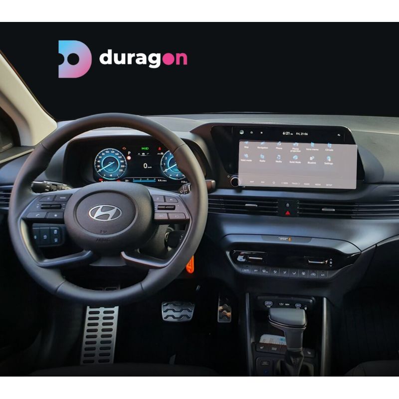 Auto si Moto - Piese auto si accesorii - Interior auto - Bord si accesorii - Folie protectie navigatie Hyundai Bayon 2024+, Duragon, protectie display, silicon transparent, kit instalare - Infinity.ro