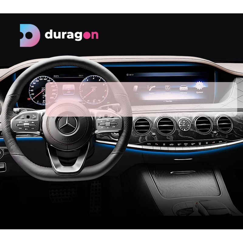 Auto si Moto - Piese auto si accesorii - Interior auto - Bord si accesorii - Folie protectie navigatie Mercedes Benz S-Class 2017-2020, Duragon, silicon mat, Kit instalare - Infinity.ro