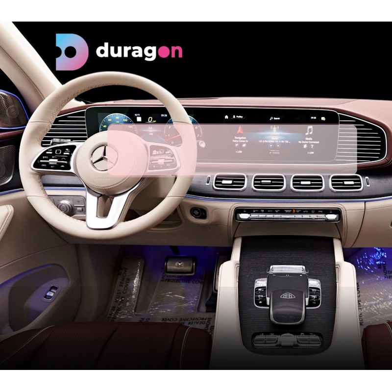 Auto si Moto - Piese auto si accesorii - Interior auto - Bord si accesorii - Folie protectie navigatie Mercedes Benz GLS (X167) 2019-2023, Duragon, , silicon transparent, kit instalare - Infinity.ro
